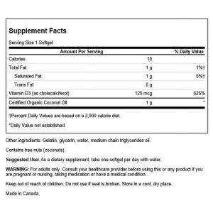 Swanson Vitamins D3 125 mcg (5,000 IU) Softgels